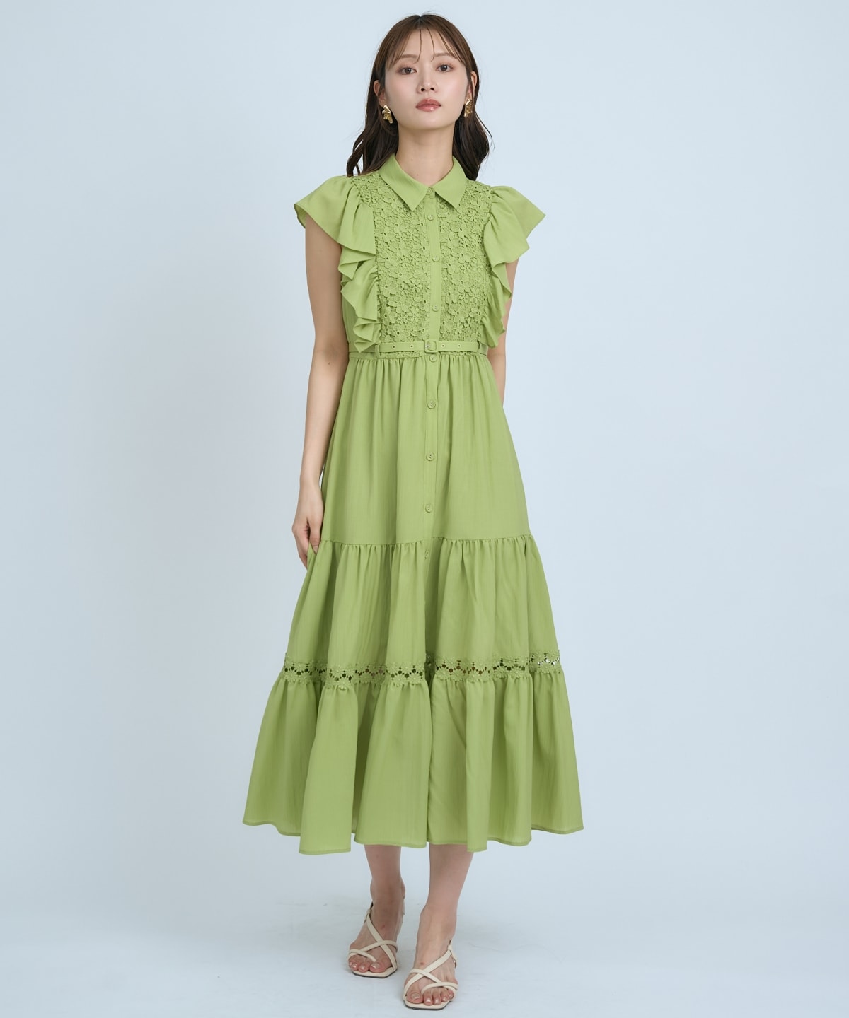 【先行予約受付中】レースフリルシャツワンピース