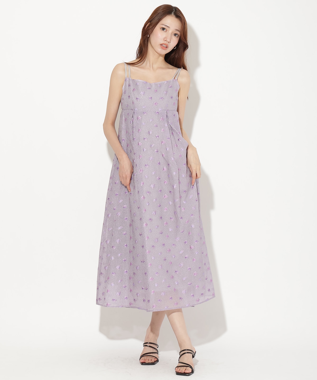 【8/7(金)20時発売】ジャガードタックフレアキャミワンピース