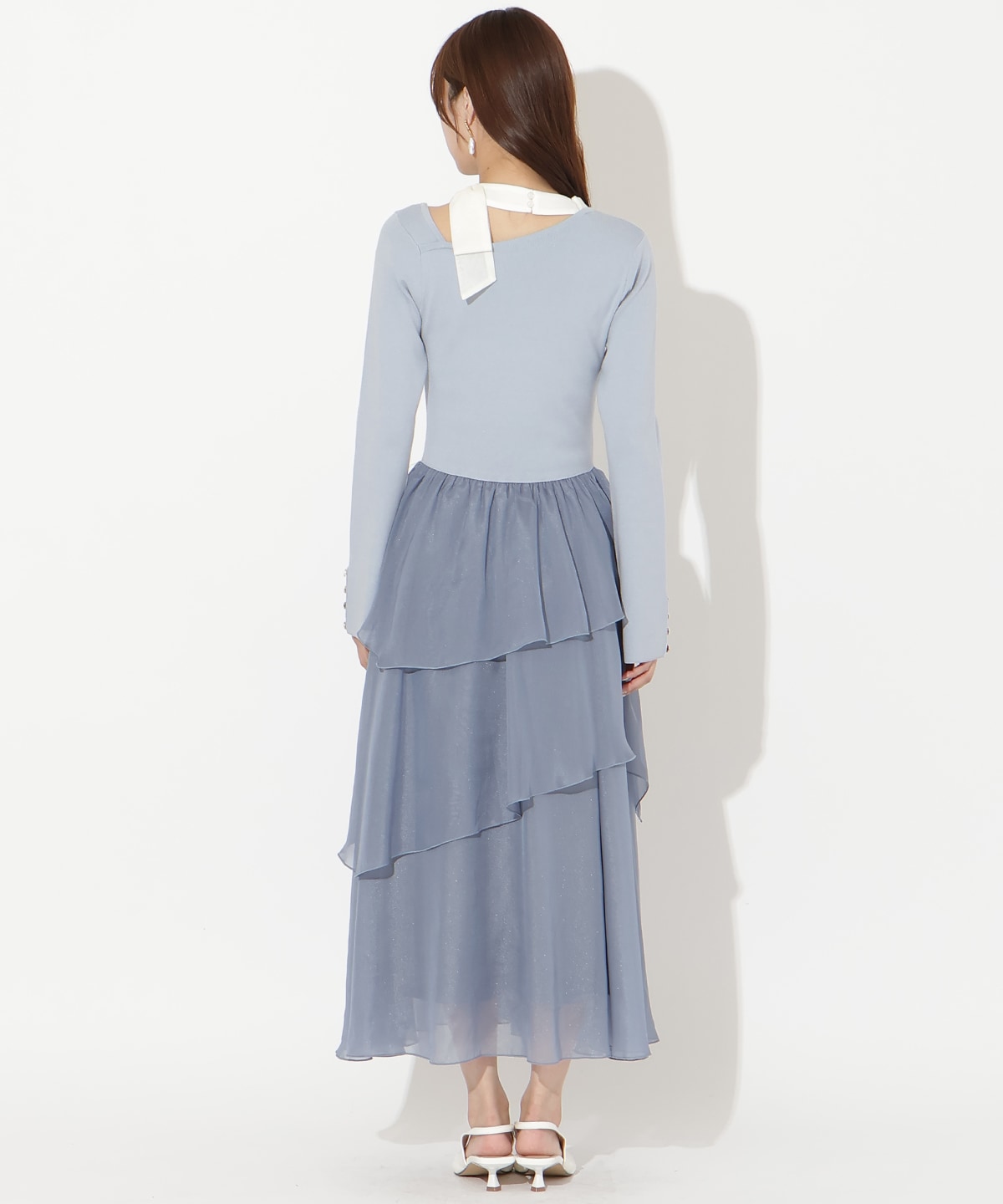 【先行予約受付中】リボン付きニットドッキングワンピース