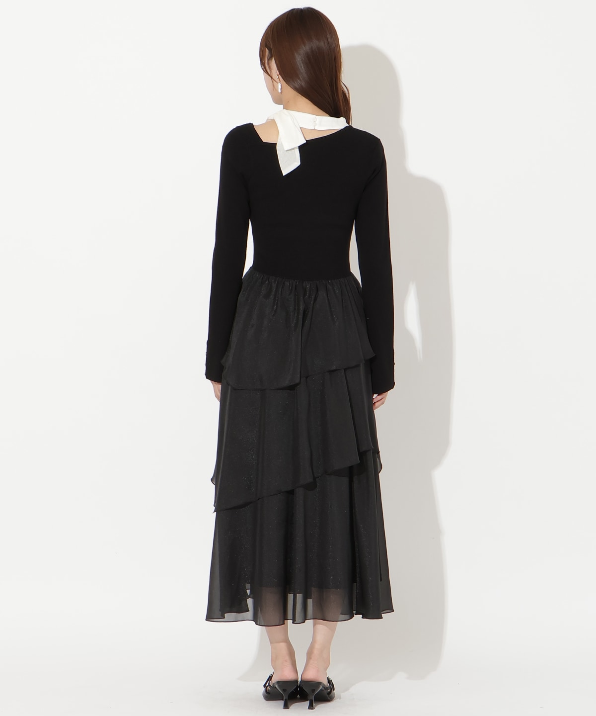 【先行予約受付中】リボン付きニットドッキングワンピース