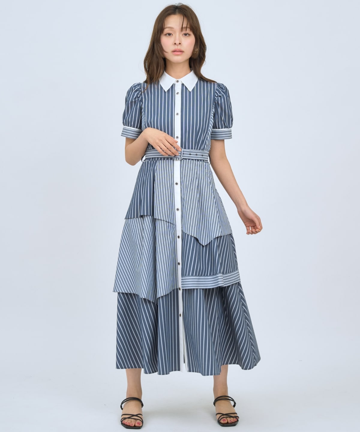 【先行予約受付中】マルチストライプシャツワンピース