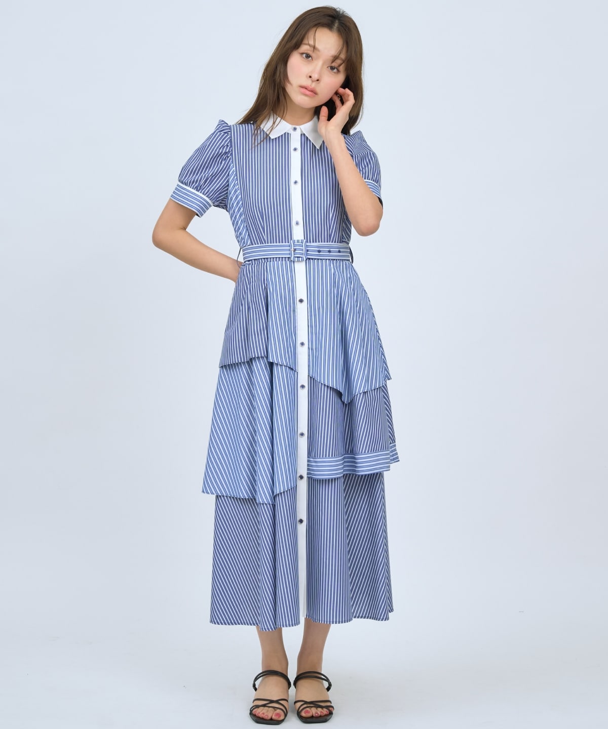 【先行予約受付中】マルチストライプシャツワンピース