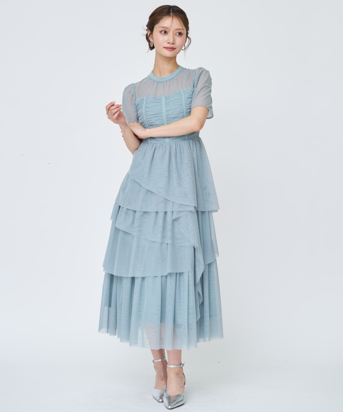 チュールギャザードレス