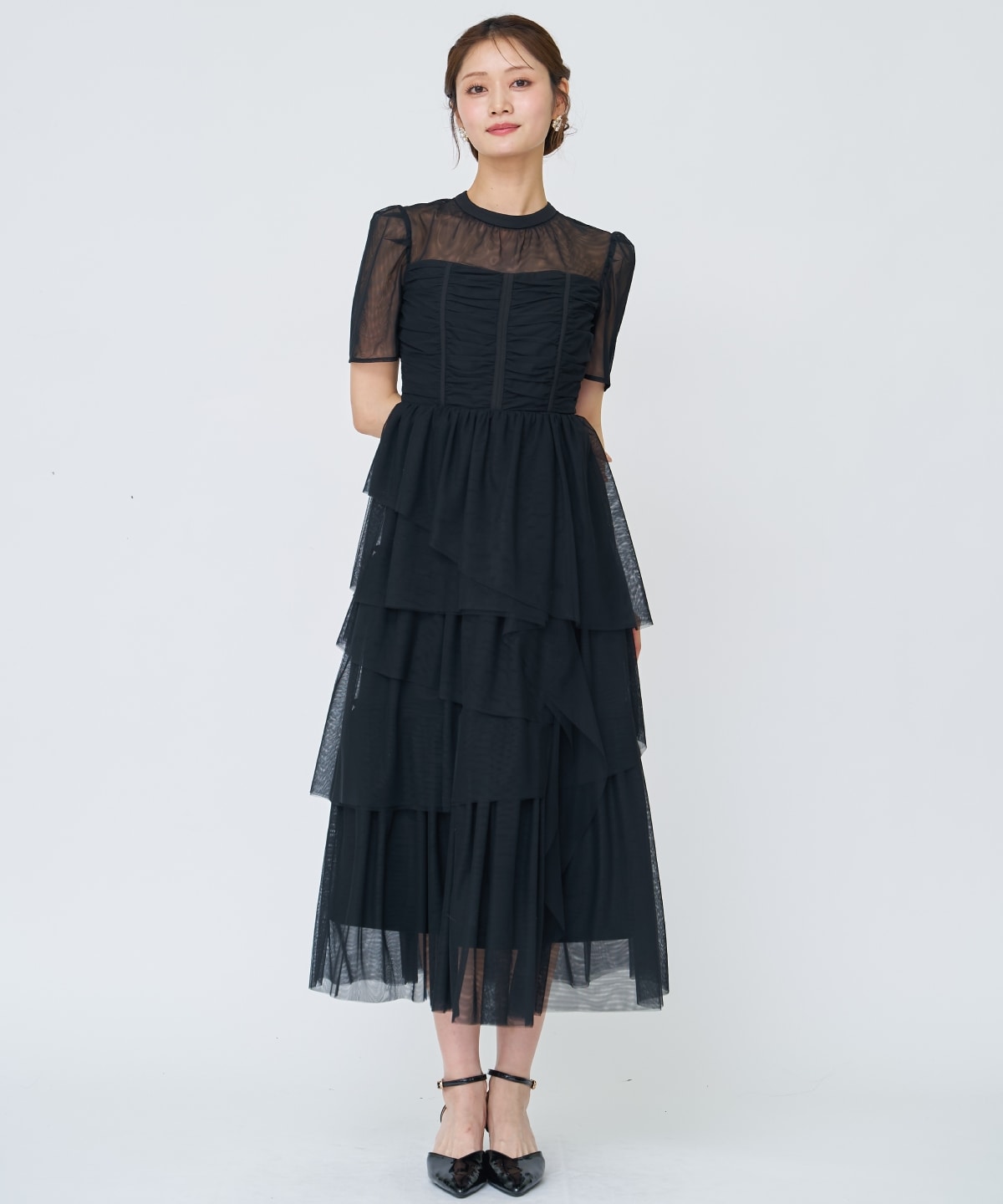 チュールギャザードレス