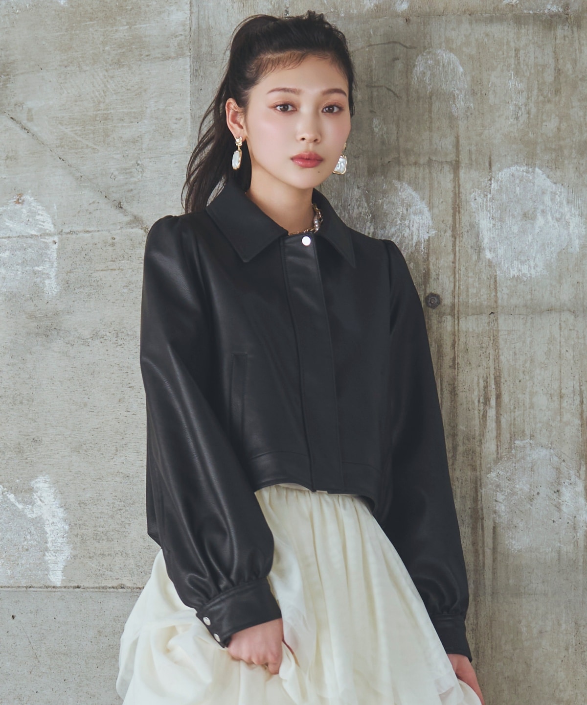 【先行予約受付中】フェイクレザーブルゾン