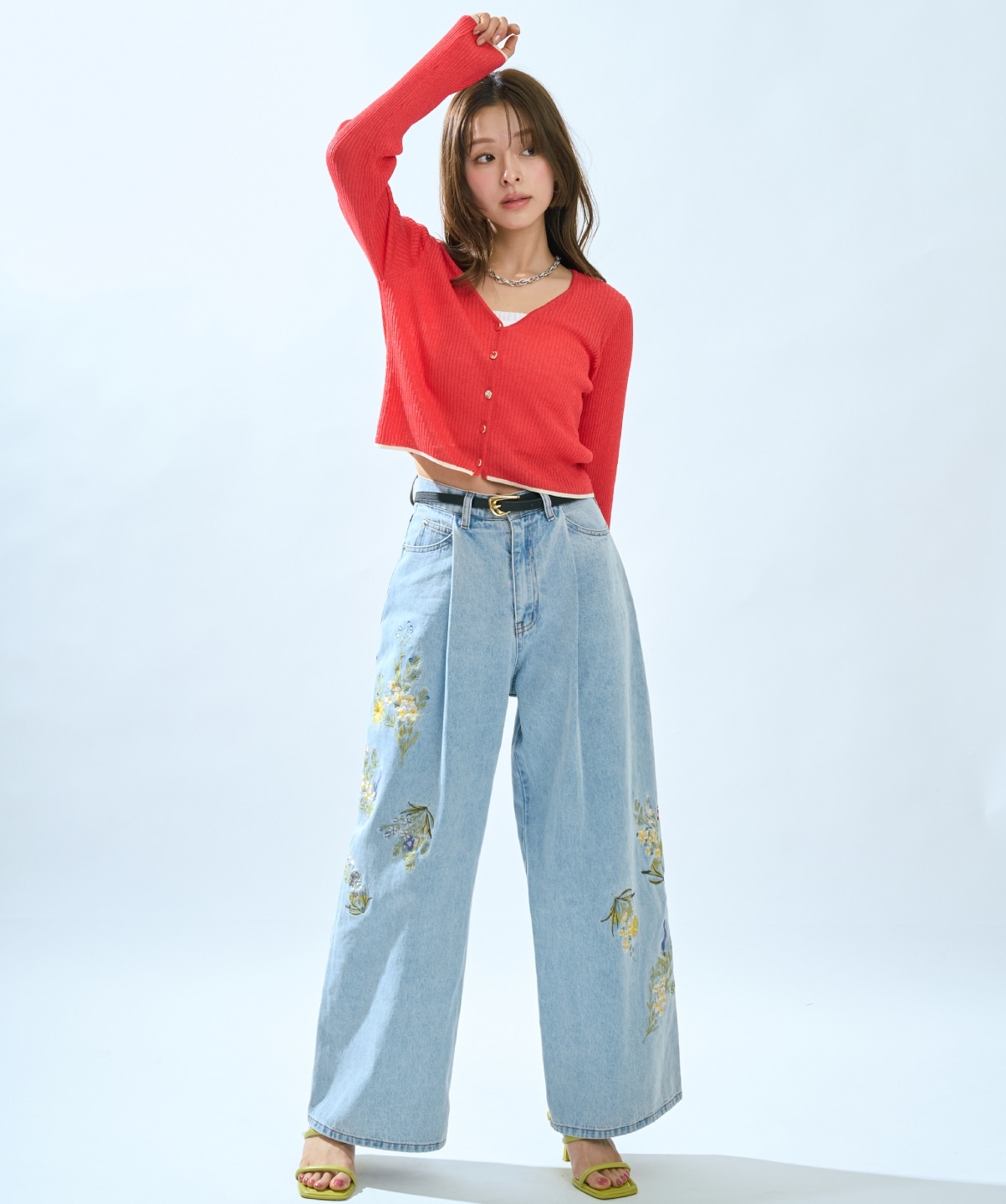 【5/14(木)一部店舗先行発売】シアーリブクロップドニットカーディガン