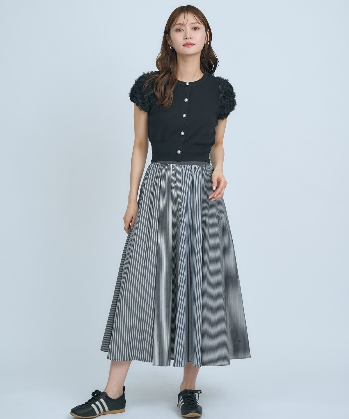 フラワーチュールスリーブカーディガン