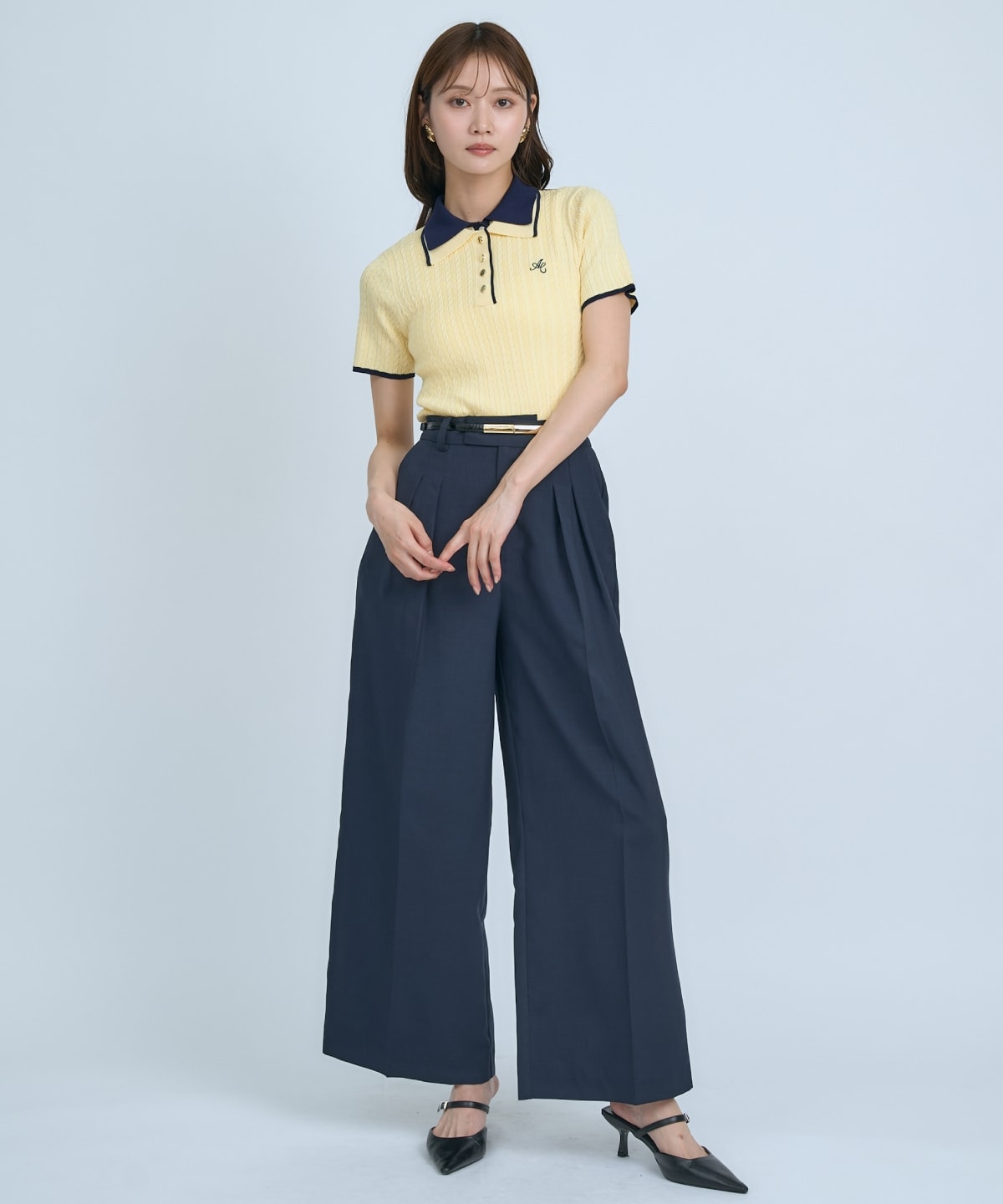 【先行予約受付中】ダブルカラーケーブルポロニット