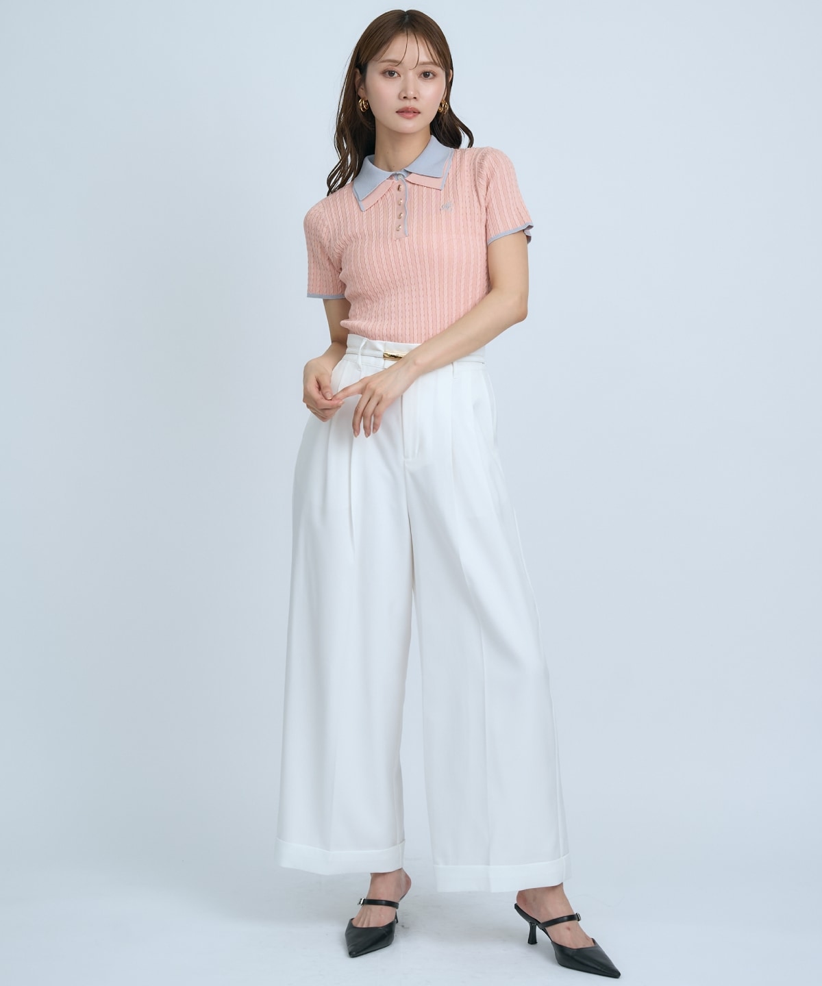 【先行予約受付中】ダブルカラーケーブルポロニット