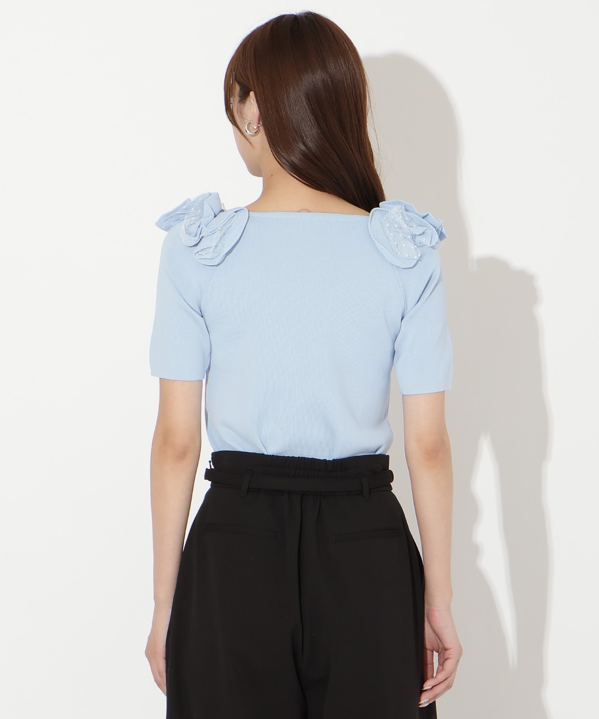 【先行予約受付中】フリルボートネックニットプルオーバー