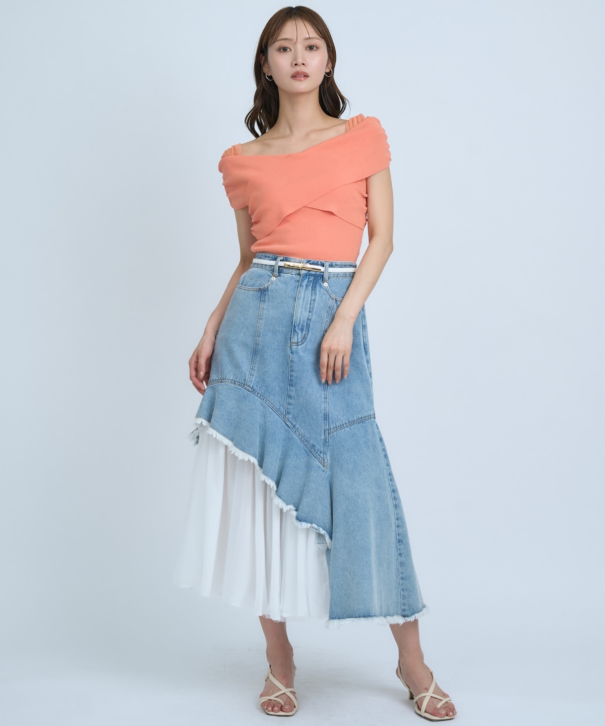 【先行予約受付中】クロスネックオフショルニットプルオーバー