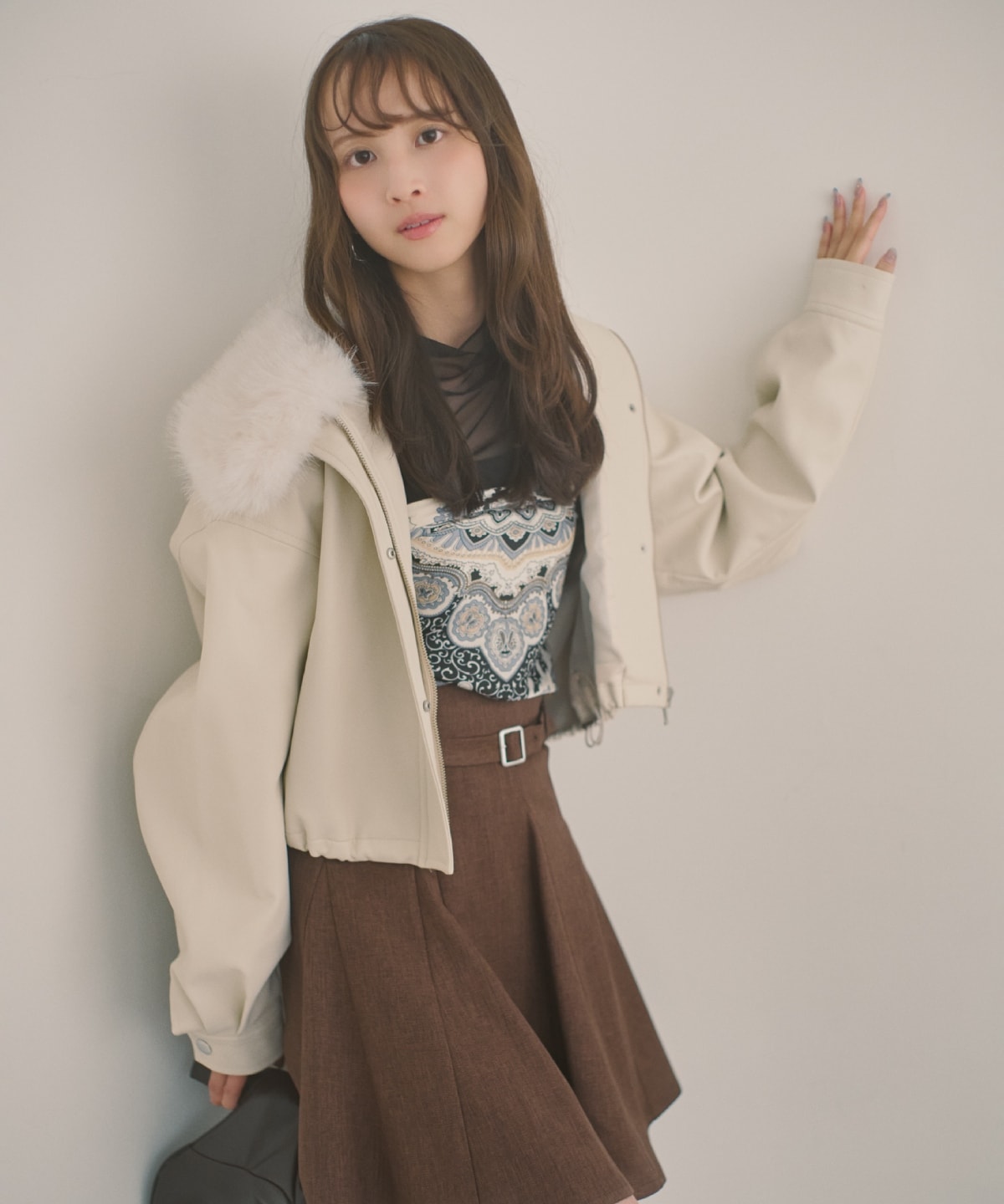 【先行予約受付中】ベルト付きフレアミニスカート
