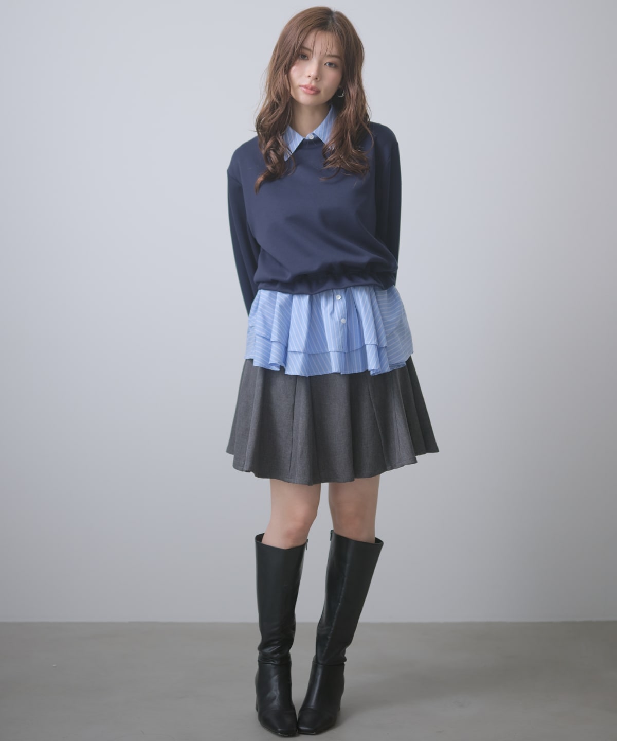 【先行予約受付中】ベルト付きフレアミニスカート