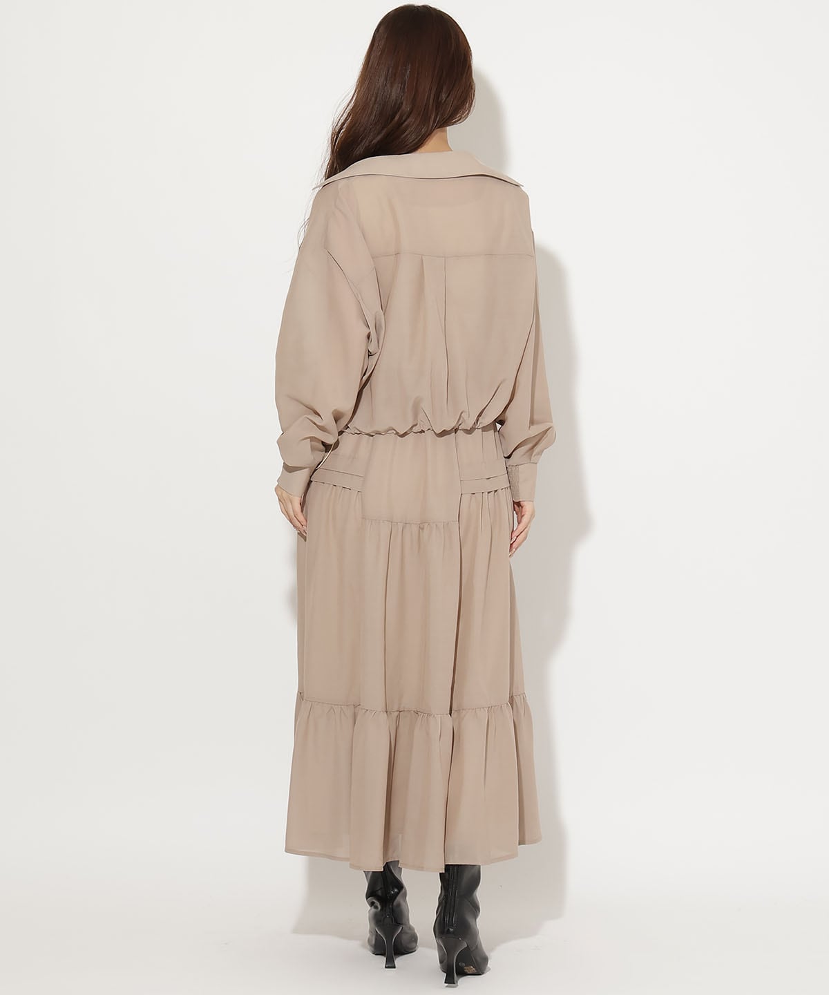 シャツSETニットドッキングワンピース