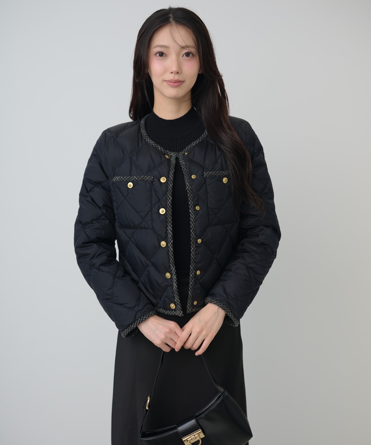 【TAION×AND COUTURE】ノーカラーショートダウンジャケット