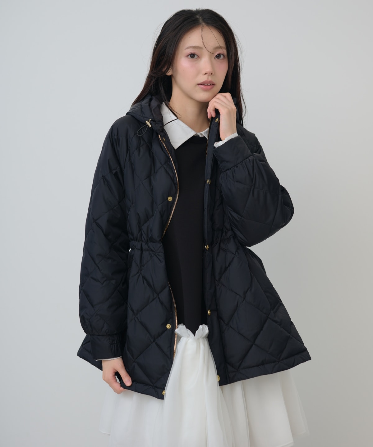 【TAION×AND COUTURE】ウエストドロストミドルダウンジャケット