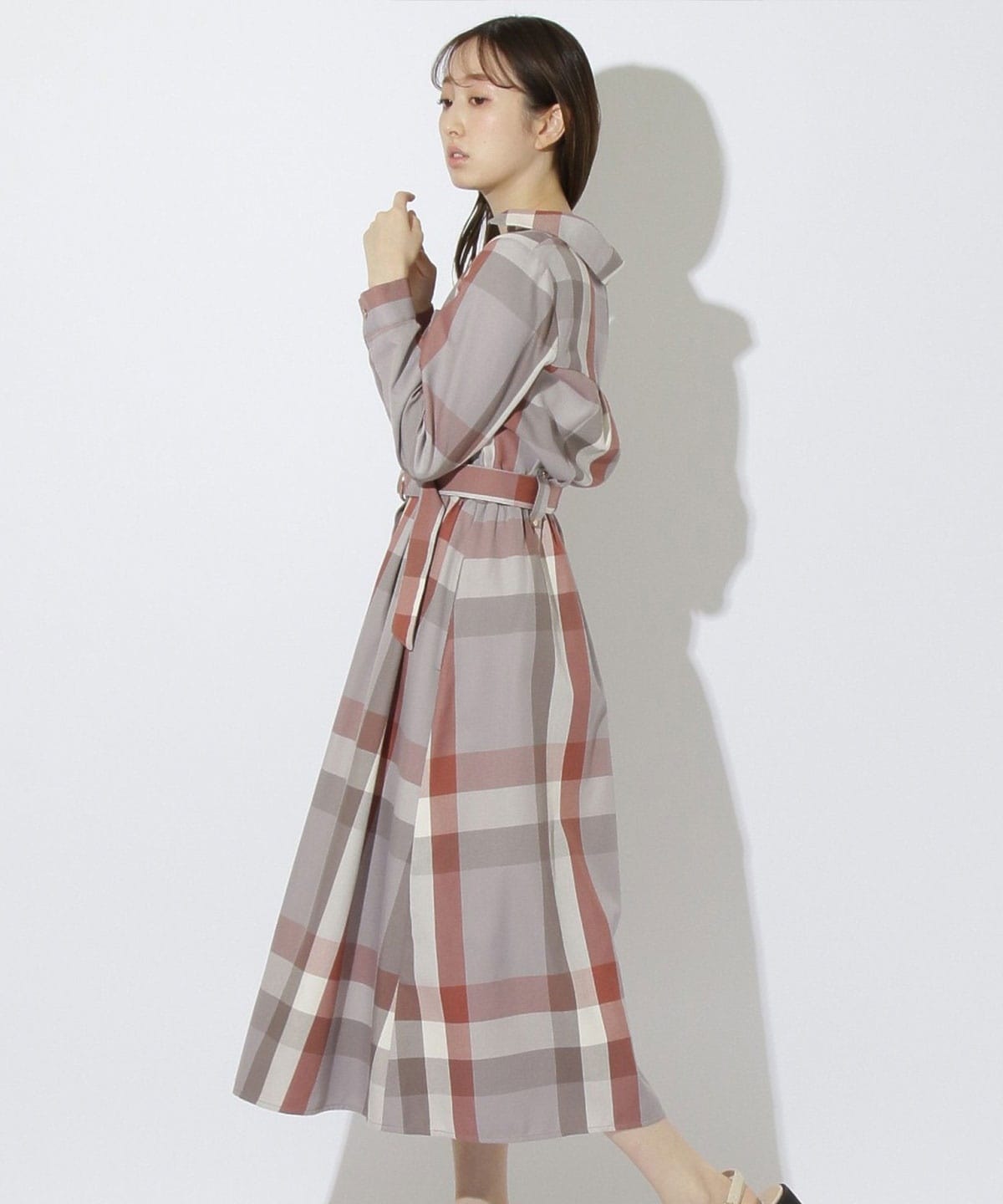 レトロチェックワンピース S ベージュ Redyazel 公式オンラインショップ バーンデストローズ