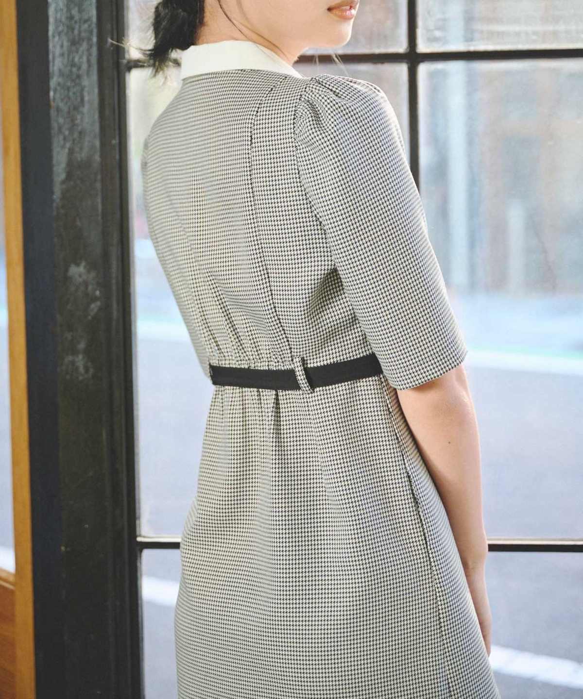 千鳥柄デザインボタンミニワンピース S オフ Redyazel 公式オンラインショップ バーンデストローズ