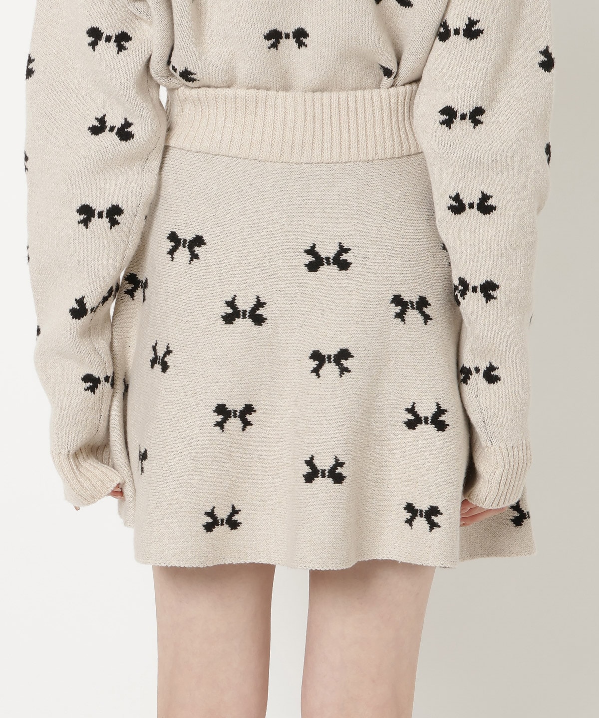 リボンジャガードニットスカート