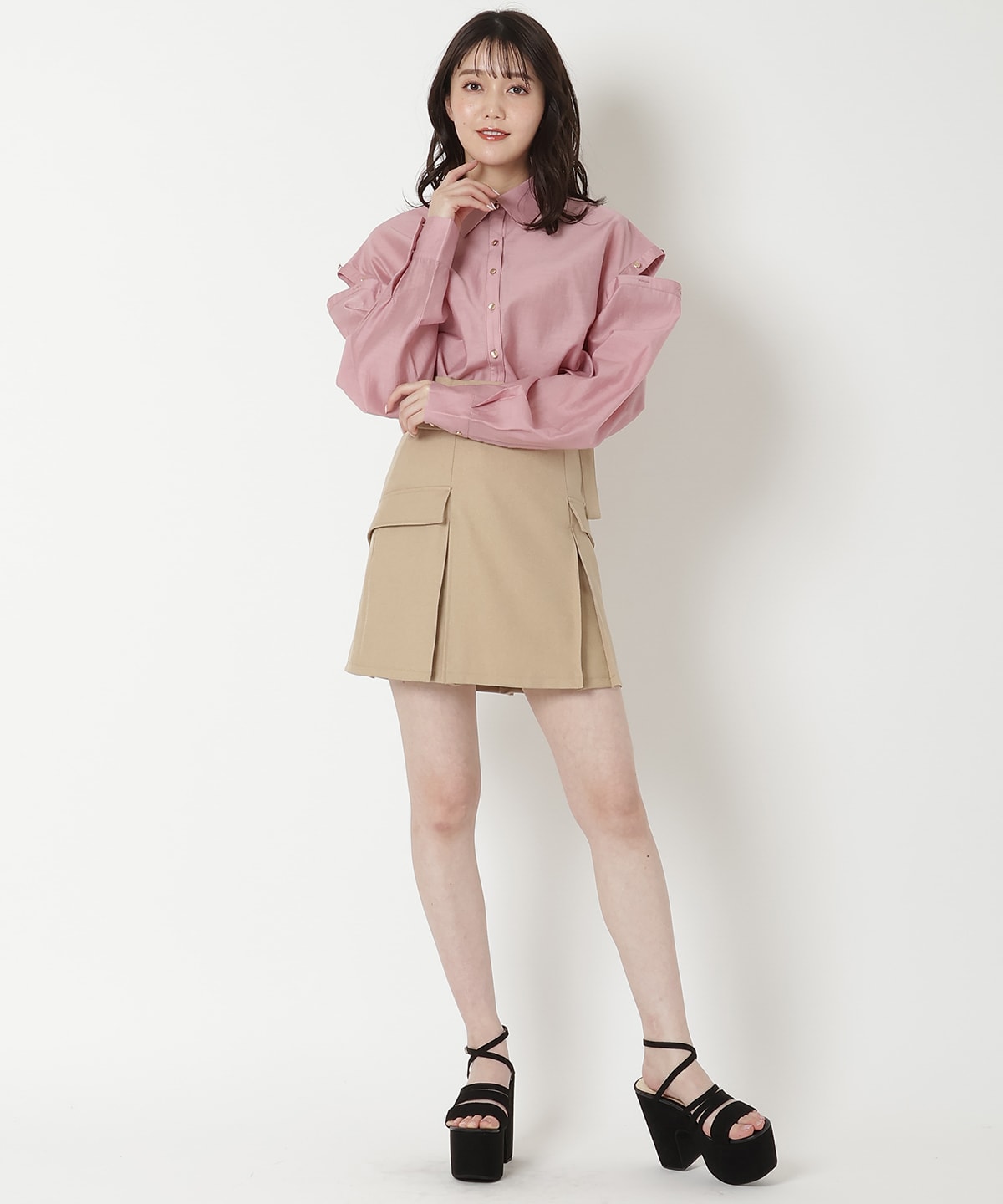 オープンショルダーシャツ