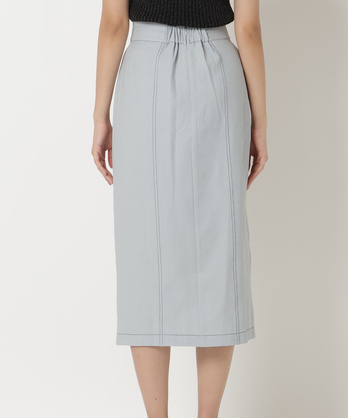 配色ステッチタイトスカート