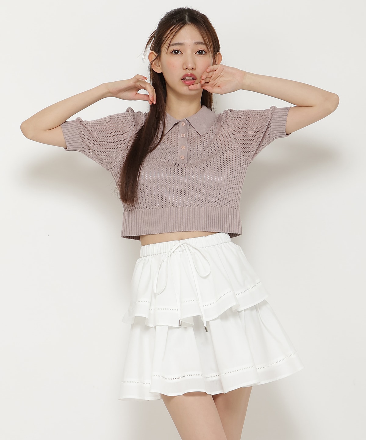 コットンフリルミニスカート