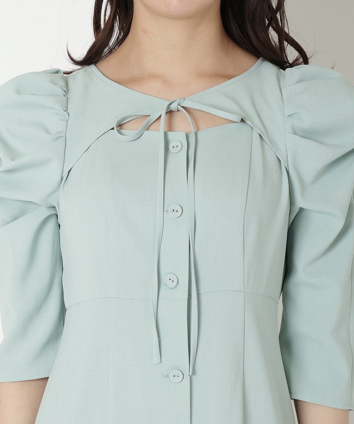 デコルテリボンあきマーメイドワンピース