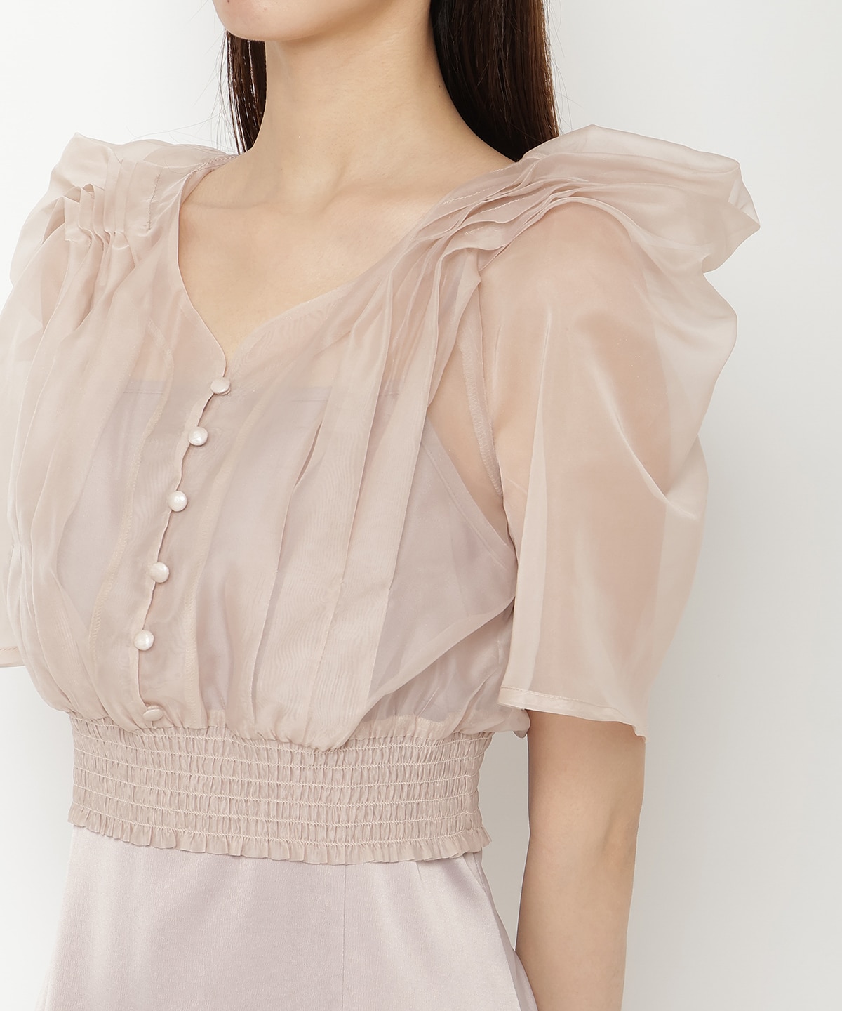 シアーブラウス＆キャミワンピースセット