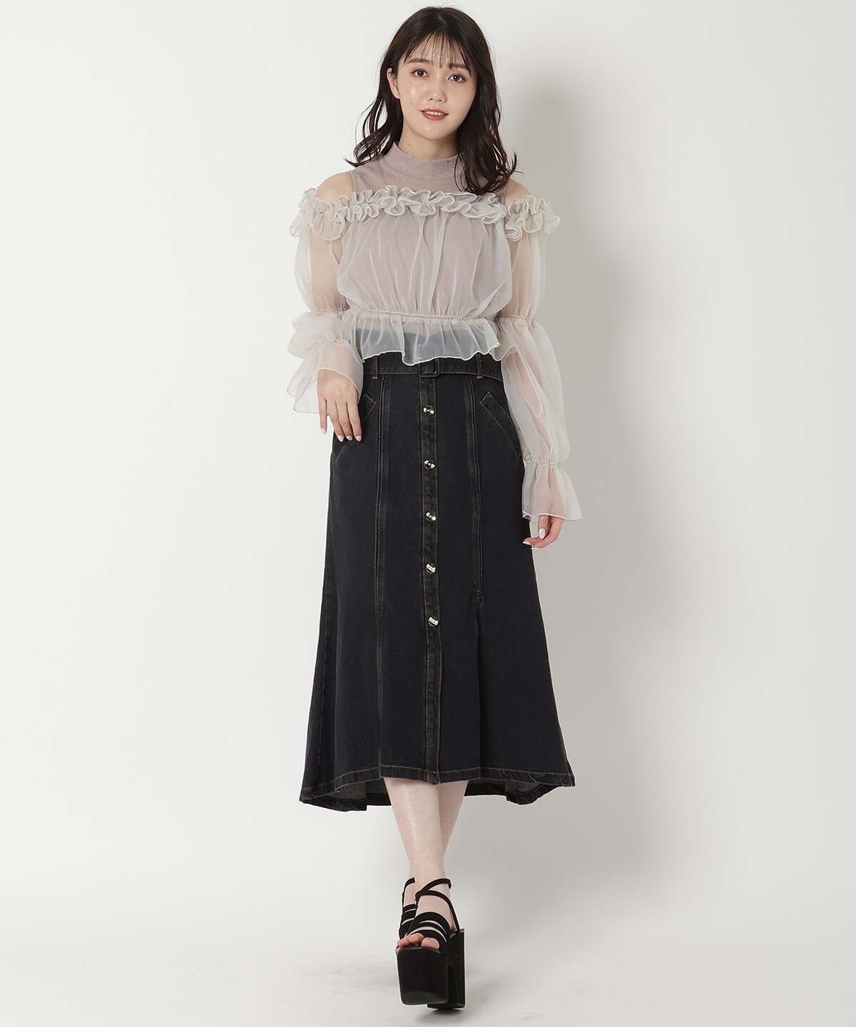 チュールドッキングニット