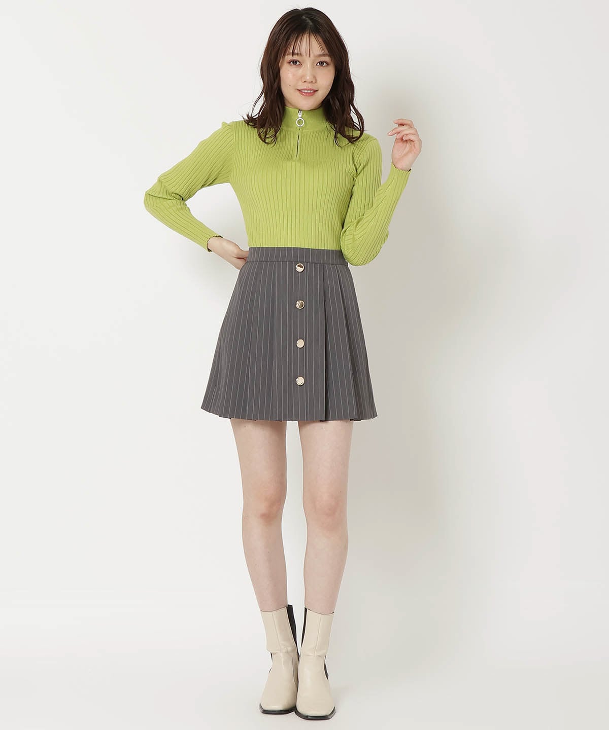 ジップアップニット