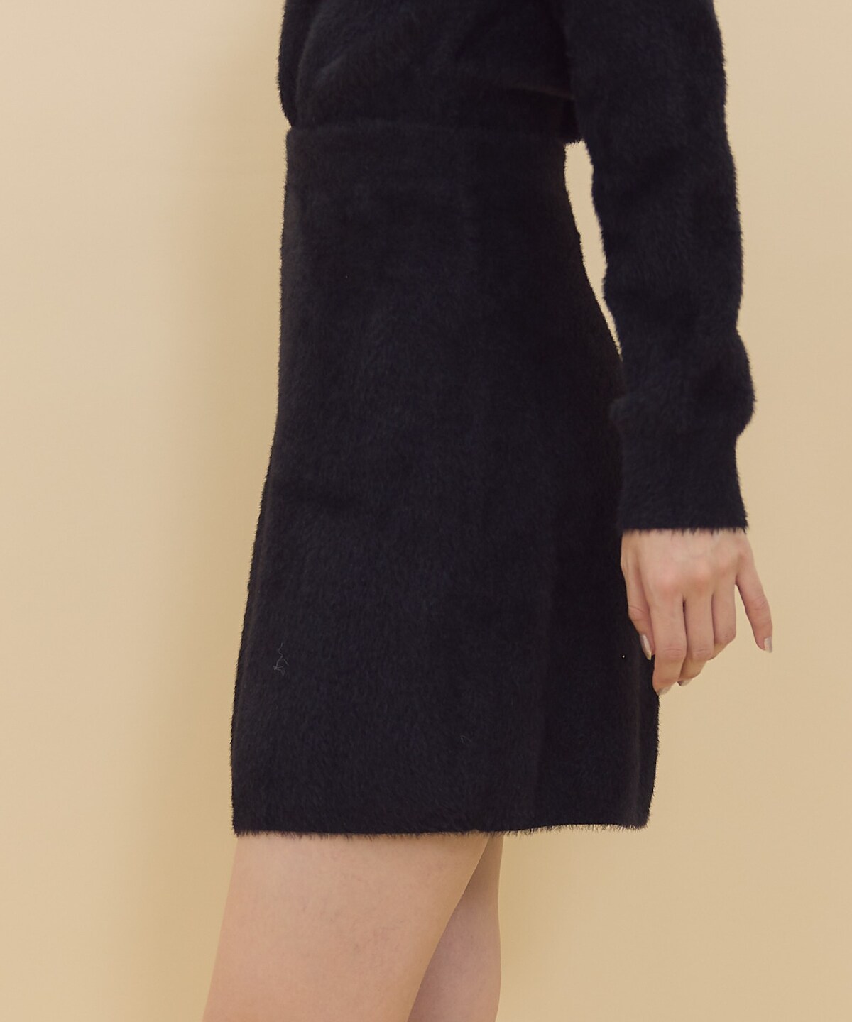 【セットアップ可能】シャギーニットミニスカート