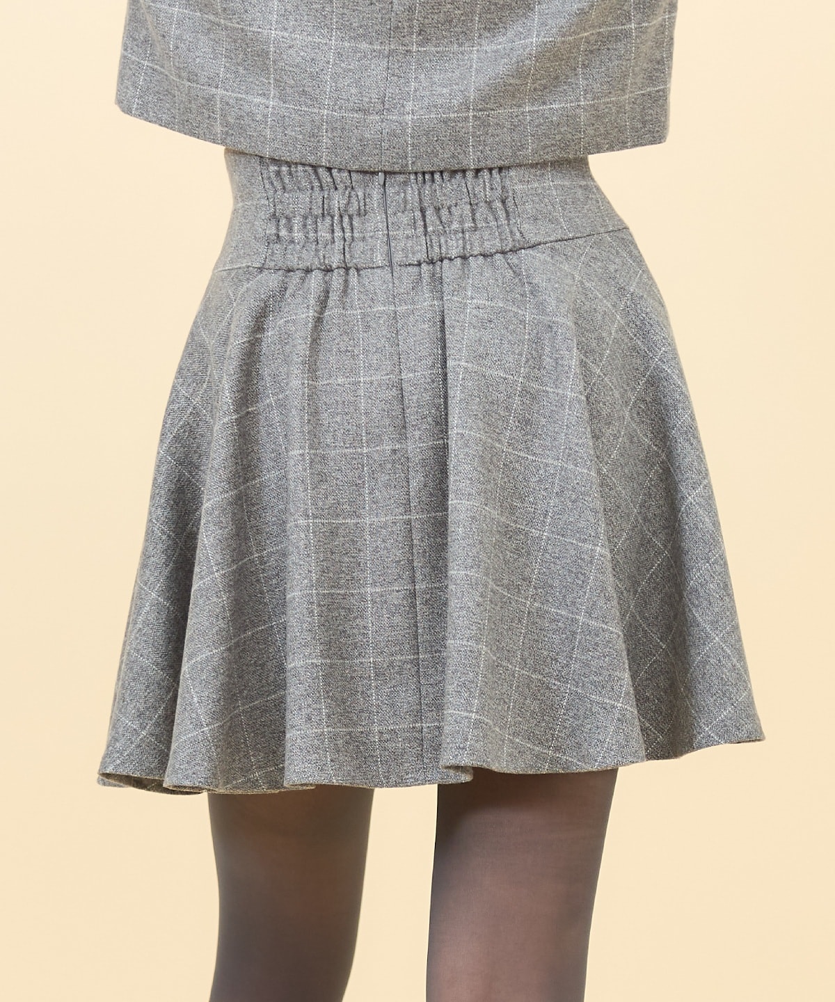 【セットアップ可能】チェックフレアミニスカート