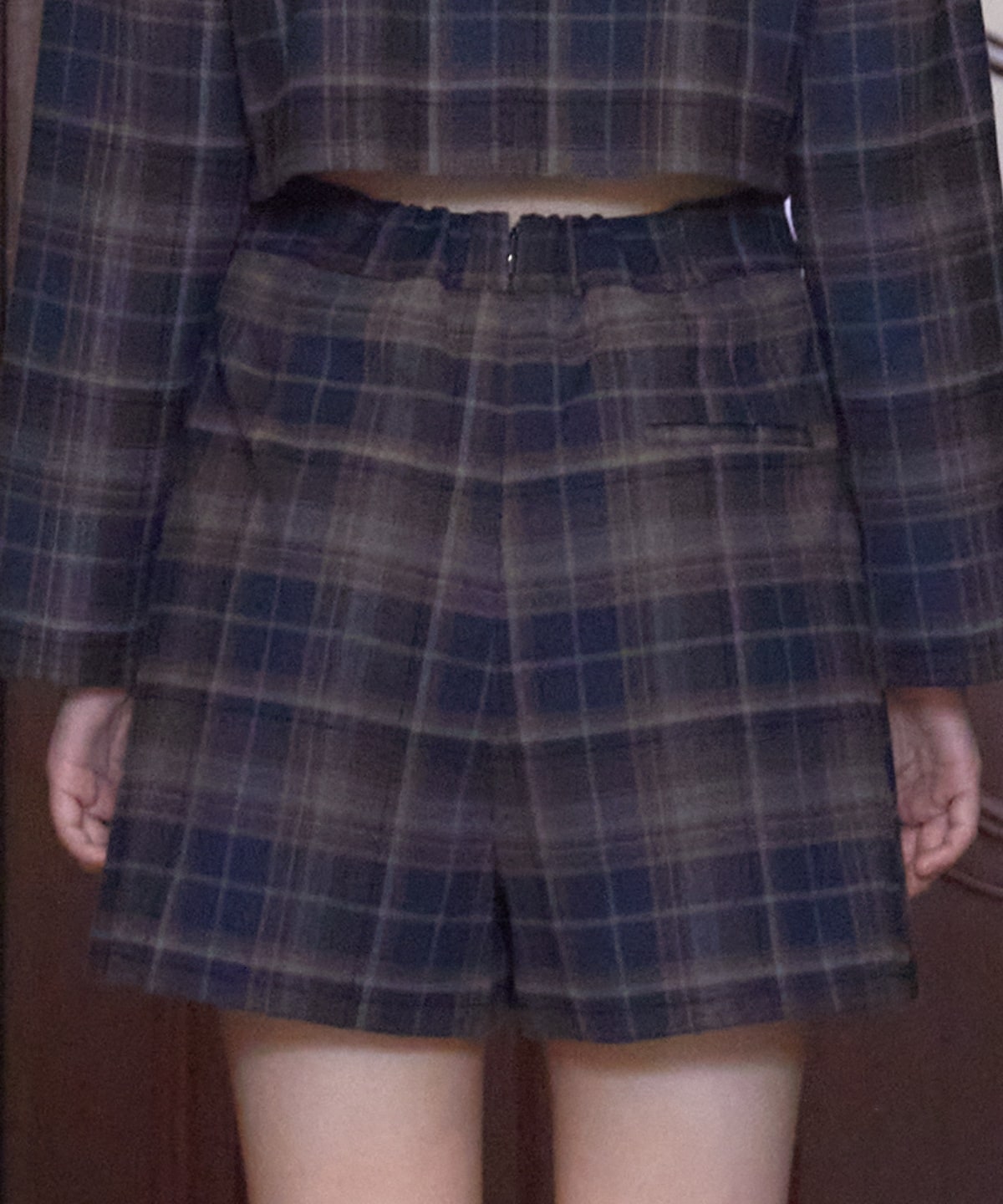 【セットアップ可能】チェックプリーツスカショーパン