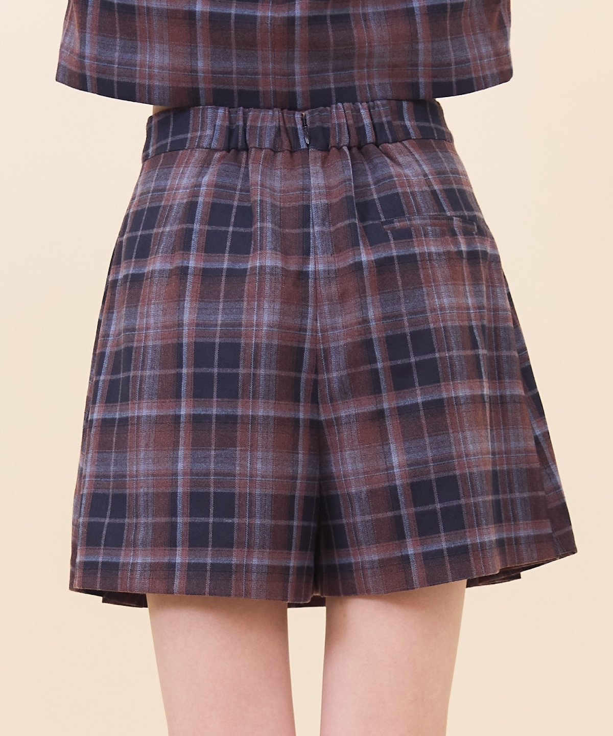 【セットアップ可能】チェックプリーツスカショーパン