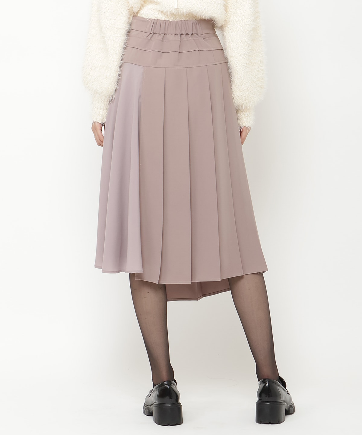 コンビネーションアシメプリーツスカート