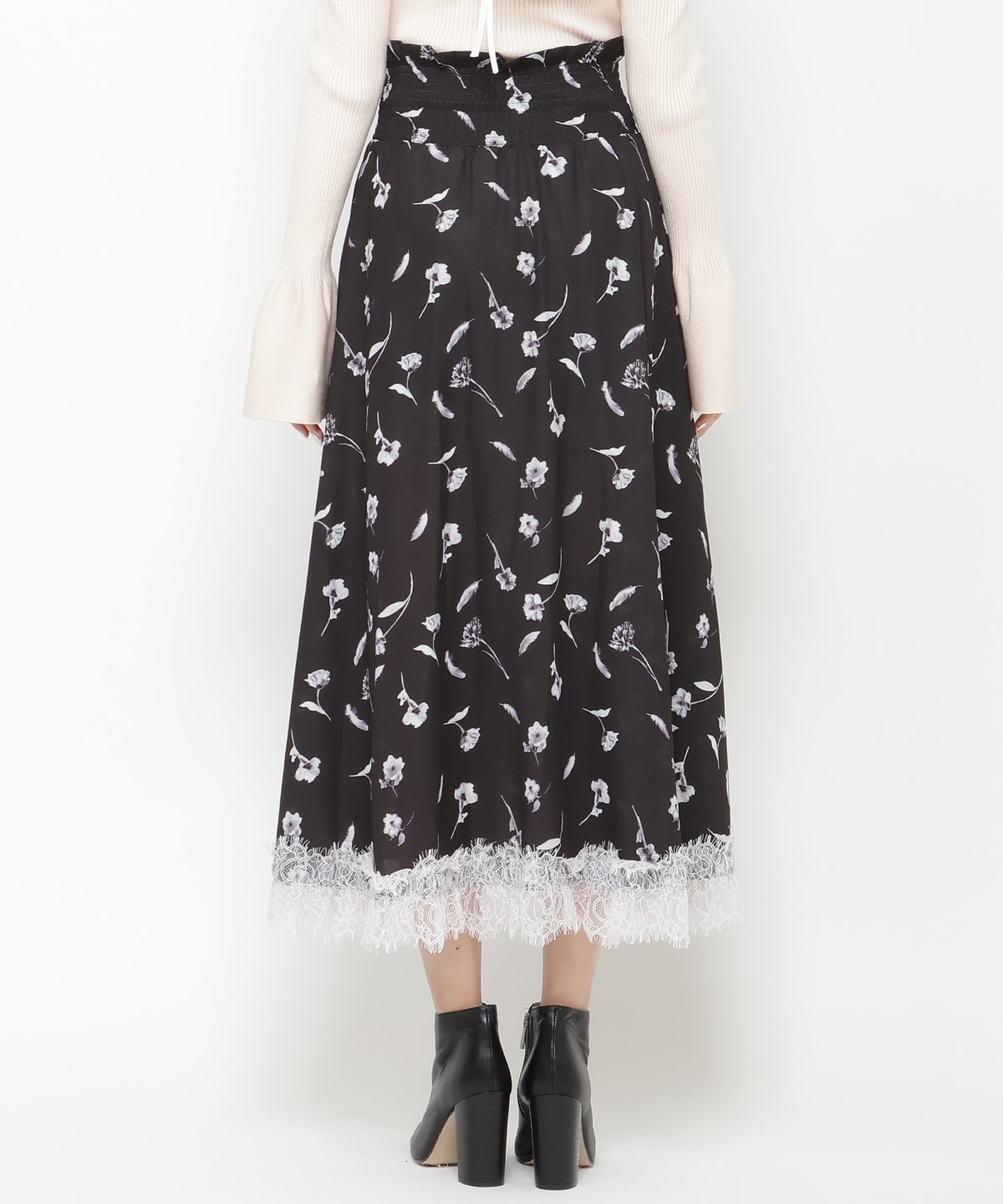 フェザープリントスリットスカショートパン