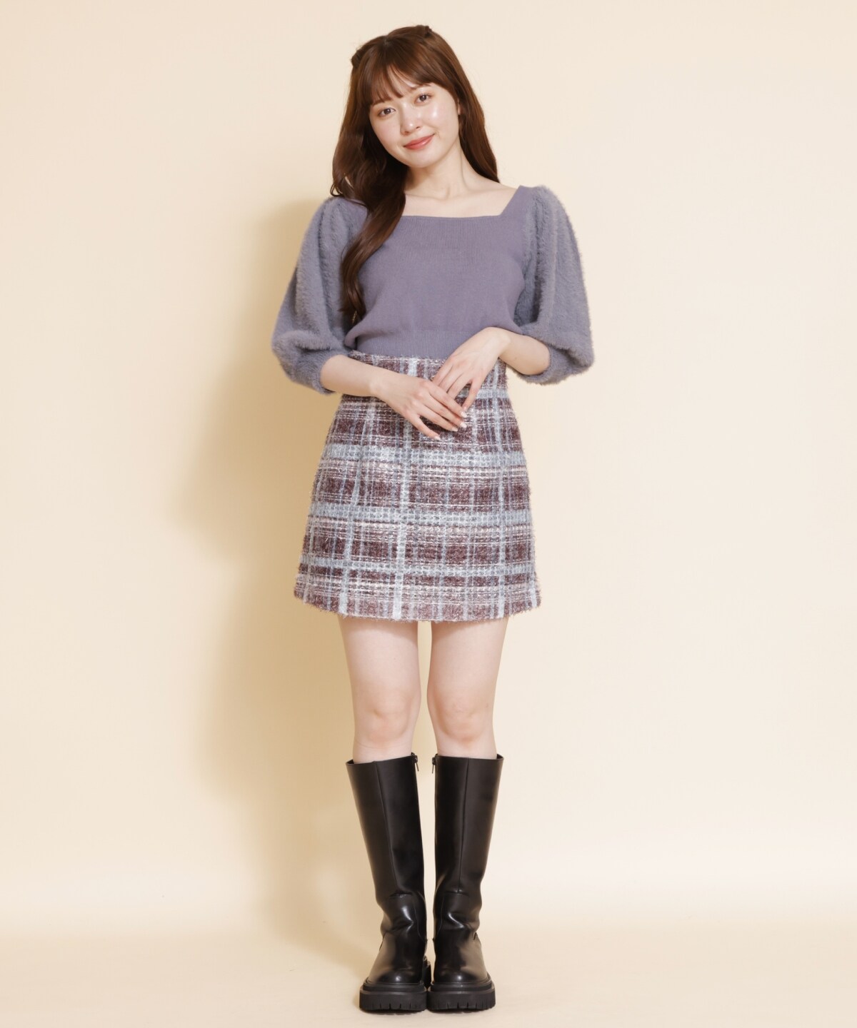 ファンシーチェックミニスカート