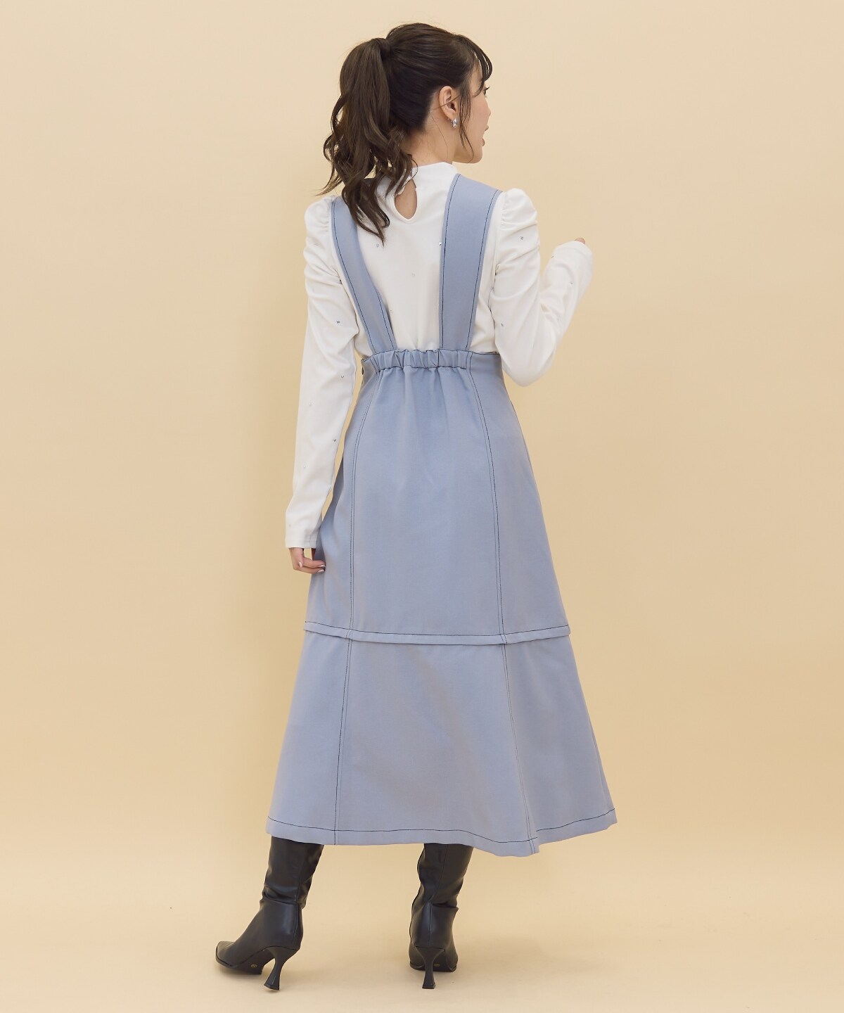 【セットアップ可能】2wayレングスウーリッシュジャンパースカート