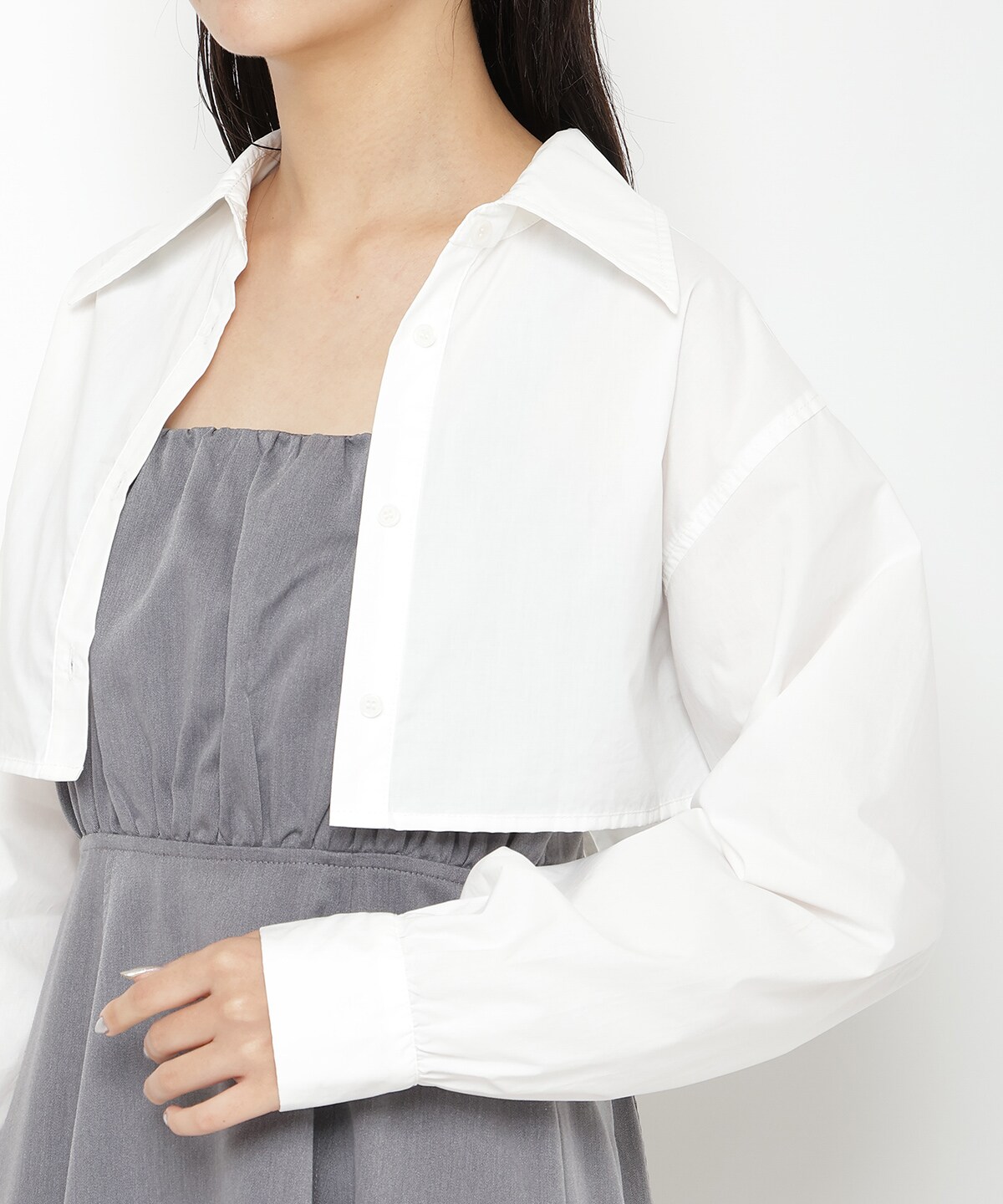 バックリボンシャツ＆キャミワンピセット