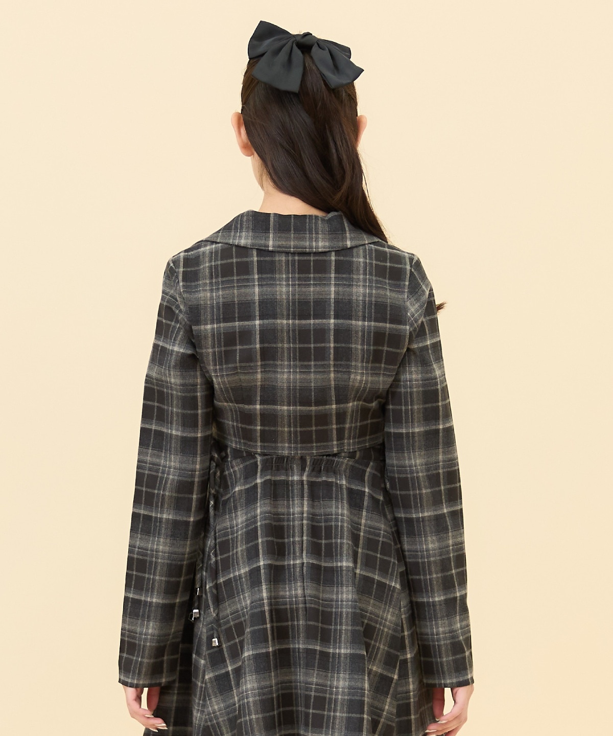 【セットアップ可能】チェックショートダブルジャケット