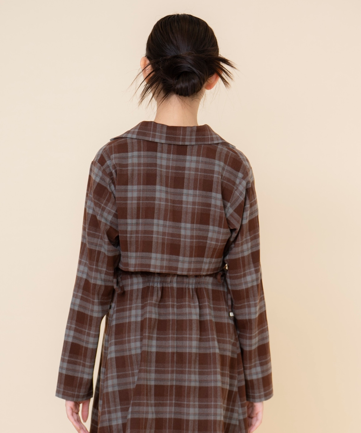 【セットアップ可能】チェックショートジャケット