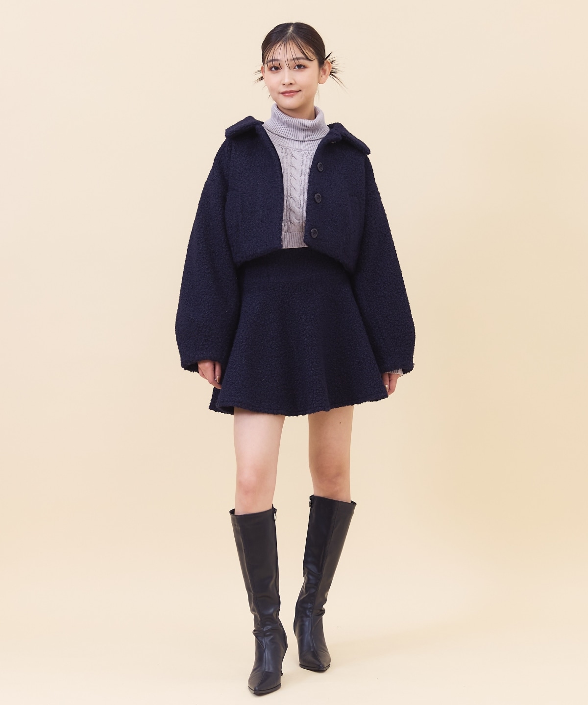 【セットアップ可能】ブークレショートコート