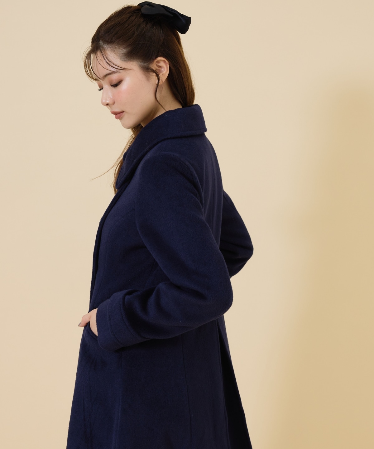 ウールライクダブルミドルコート