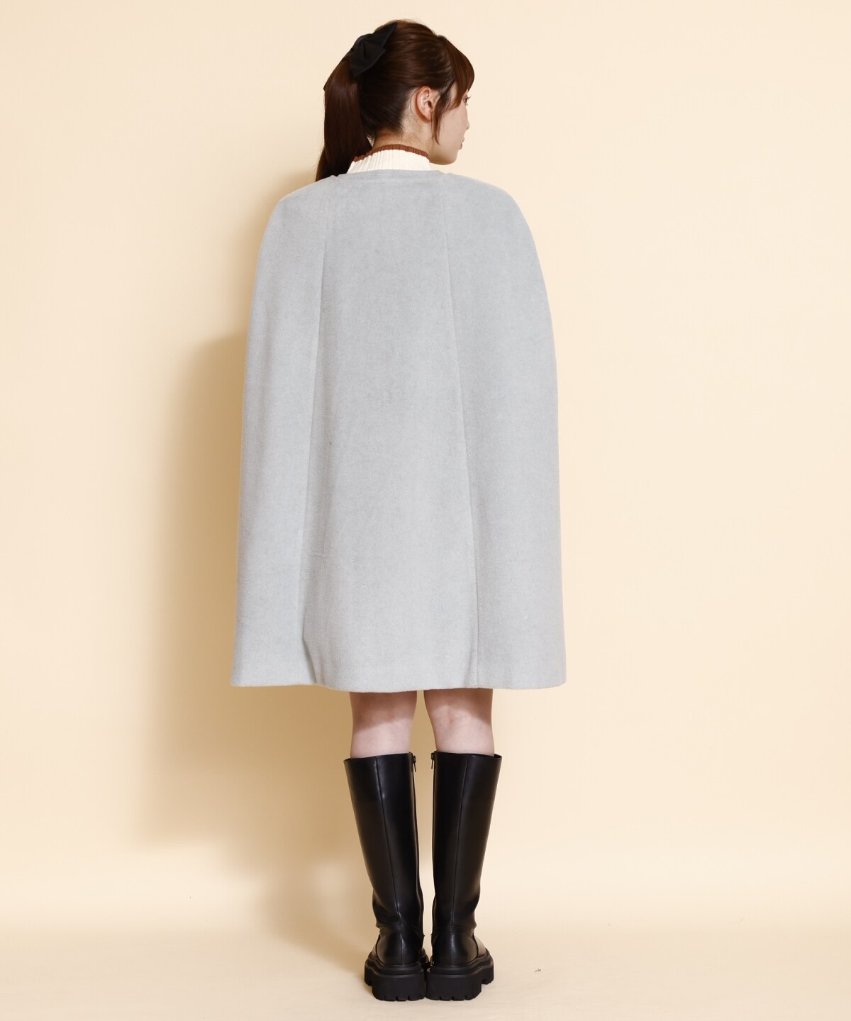 ファーカラースリットスリーブコート