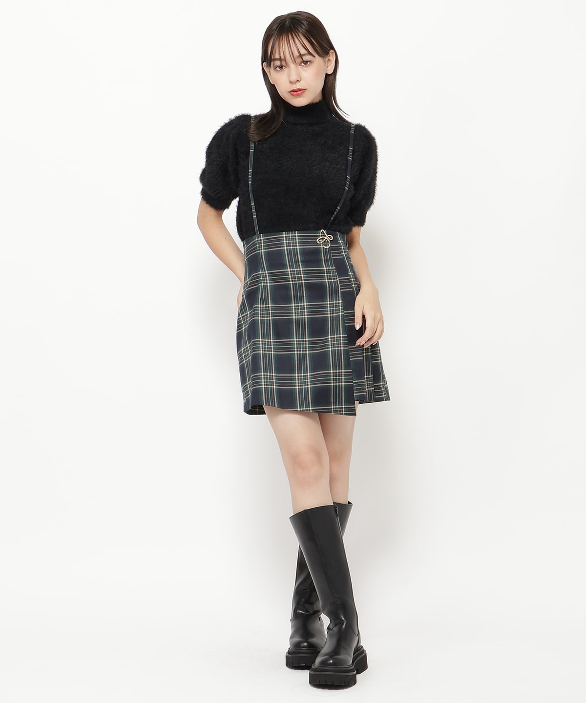 フェザーライク半袖ニットプルオーバー