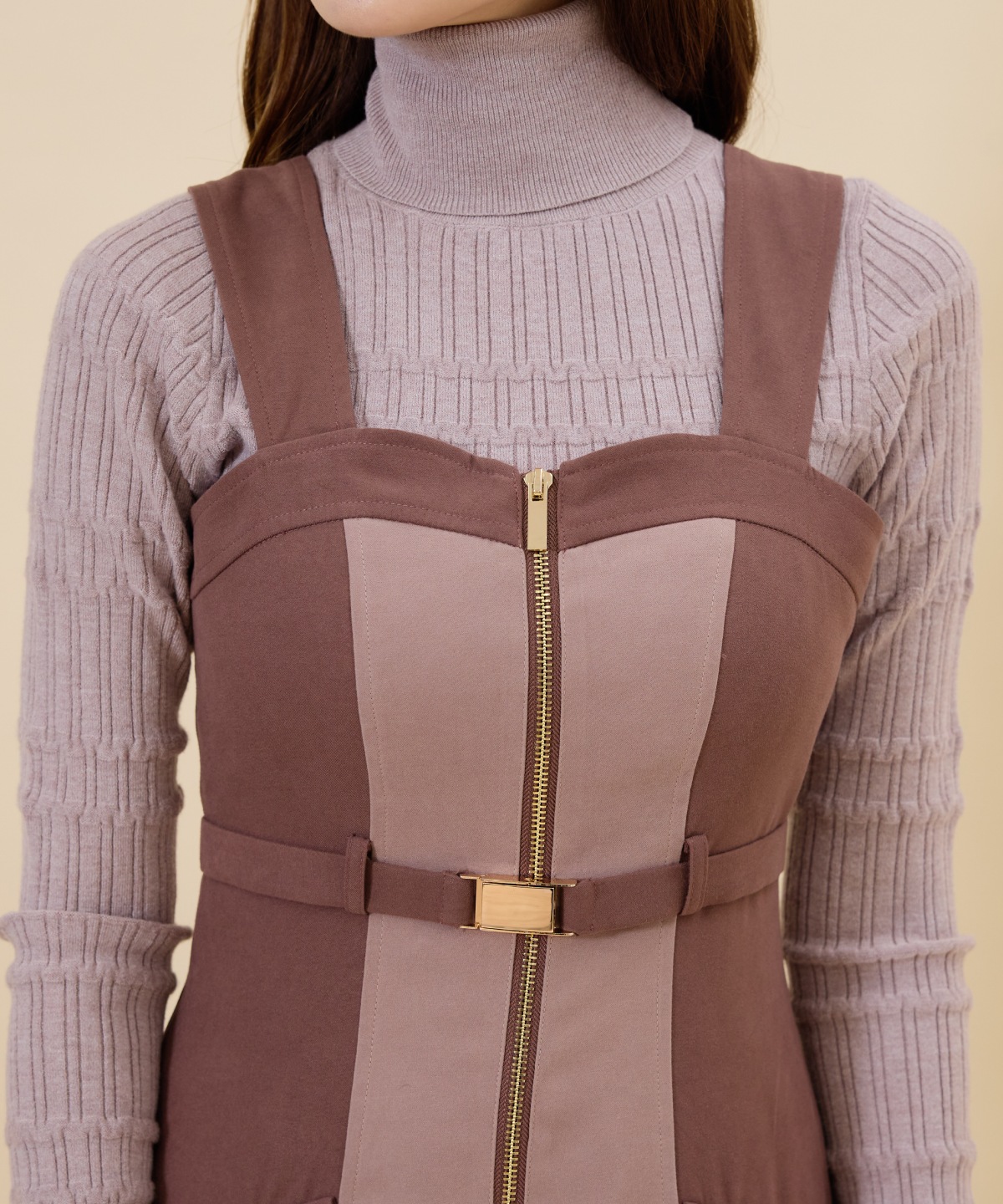 デザインリブタートルニット