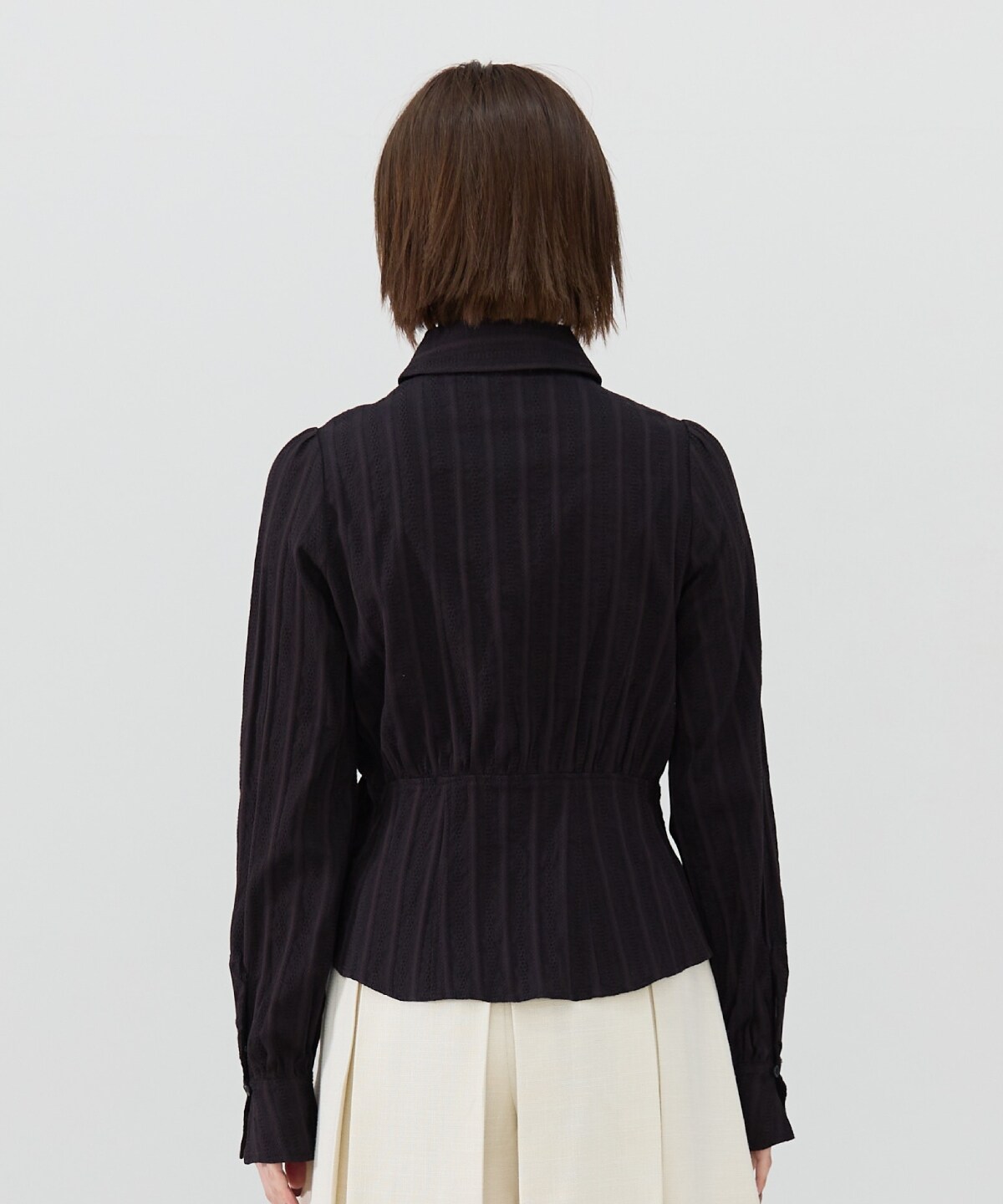 フレアペプラムシャツ