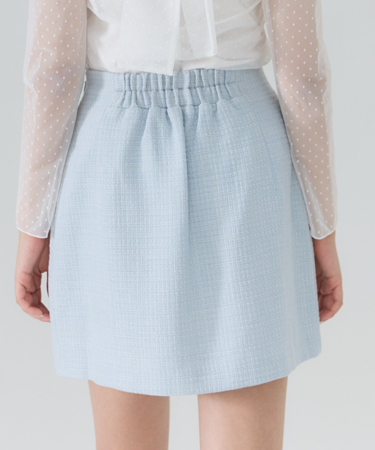 【セットアップ可能】ファンシーツイードミニスカート