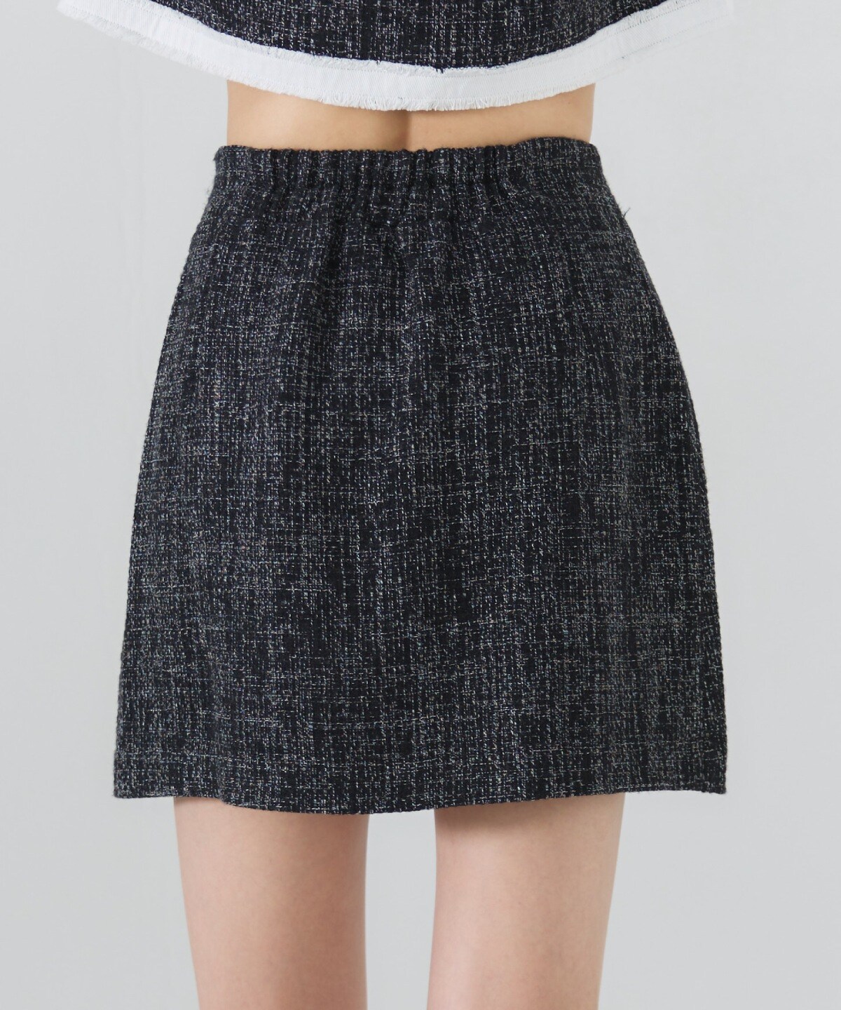 【セットアップ可能】ファンシーツイードミニスカート