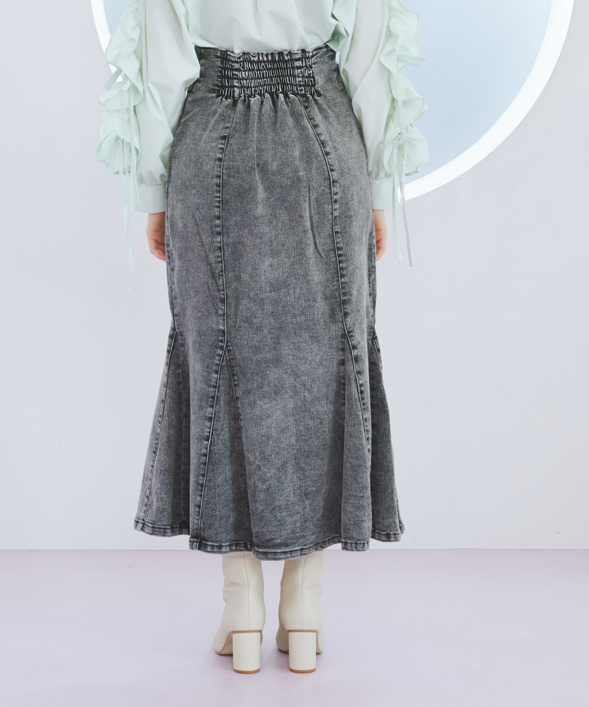 フロントジップデニムマーメイドスカート